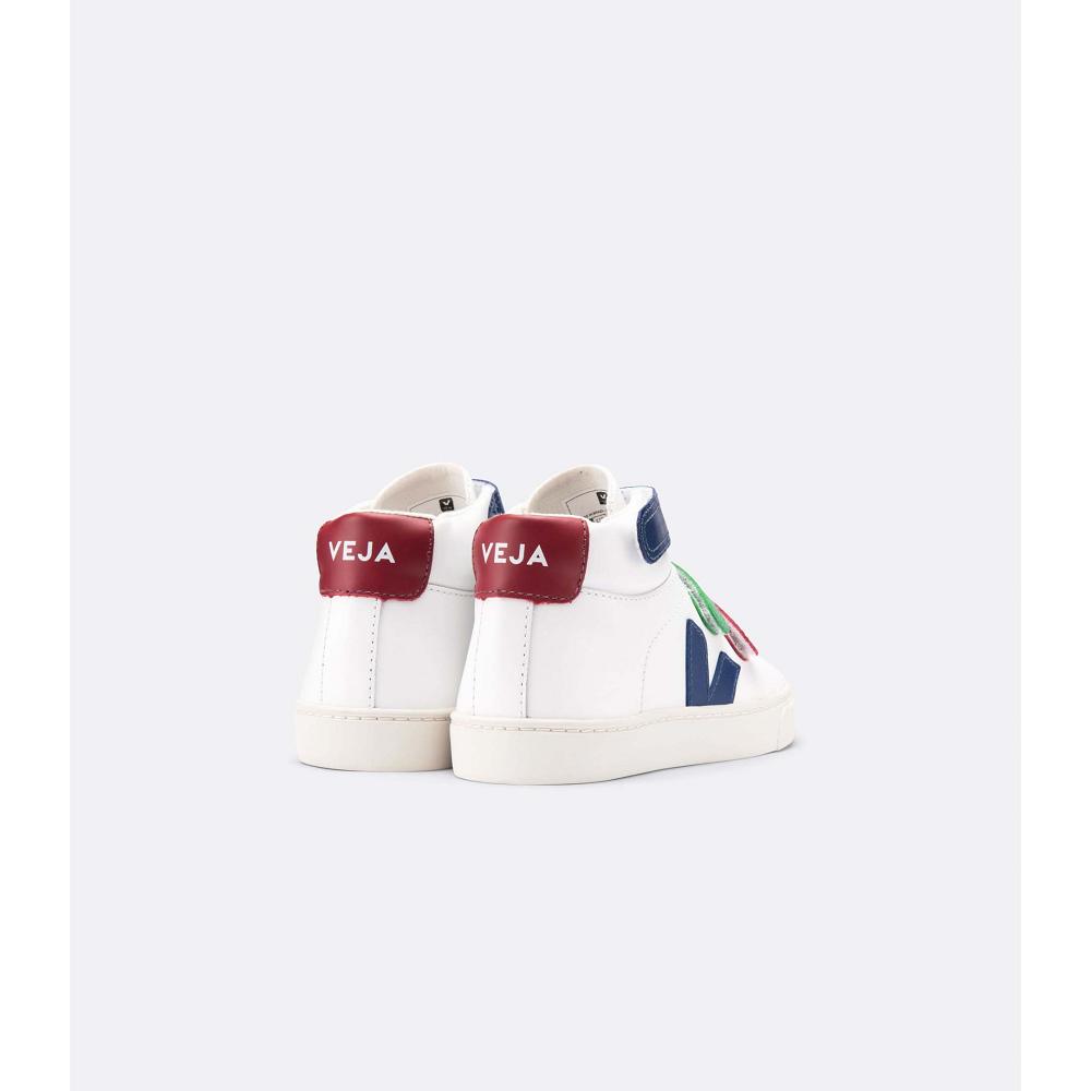 ψηλα παιδικα Veja ESPLAR MID LEATHER White/Red | GR 684TCE